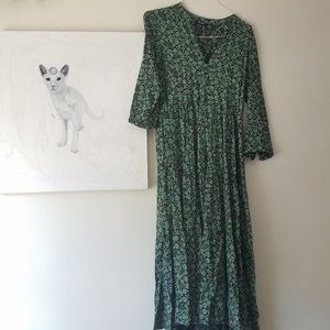 Green floral print midi dress - Madewell